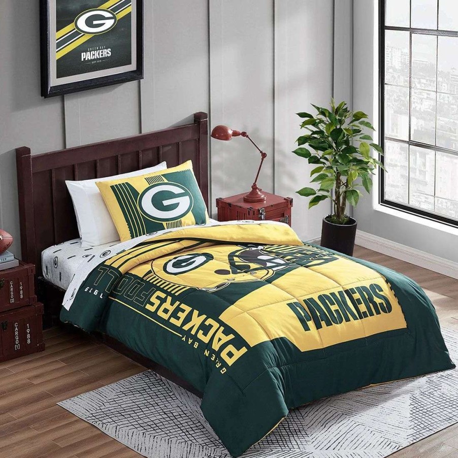 Kids * | Packers Status Bed-In-A-Bag Set Green & Gold