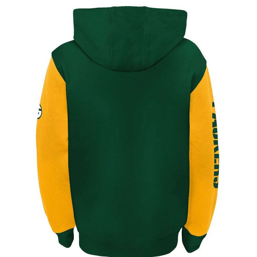 Kids * | Packers Youth Poster Board Full Zip Hoodie Green & Gold