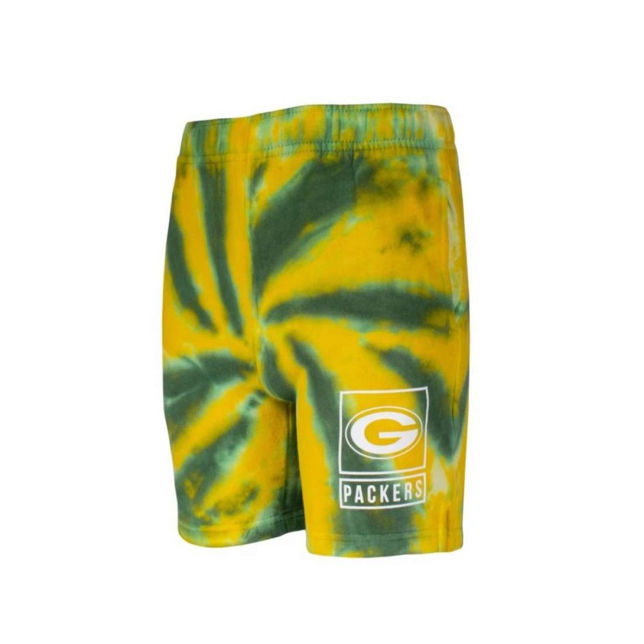 Kids * | Packers Pre-School Sand Box Tie-Dye Fleece Short Green & Gold