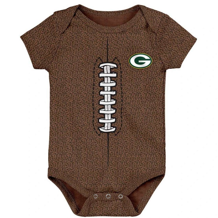 Kids * | Packers Newborn Football Bodysuit Brown