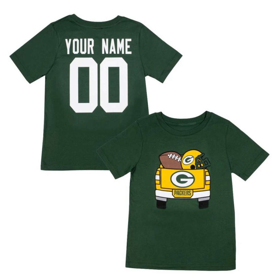 Kids * | Packers Toddler Custom Tailgate Truck T-Shirt Green