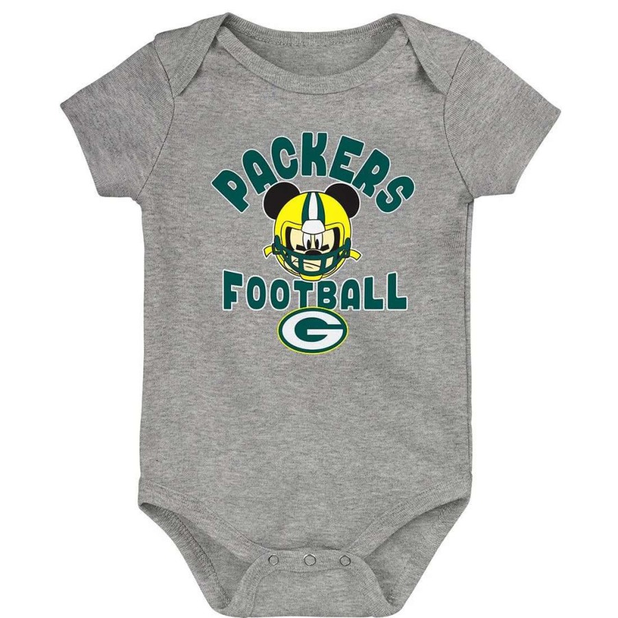 Kids * | Packers Newborn Lil Champ Mickey Mouse Bodysuit Gray