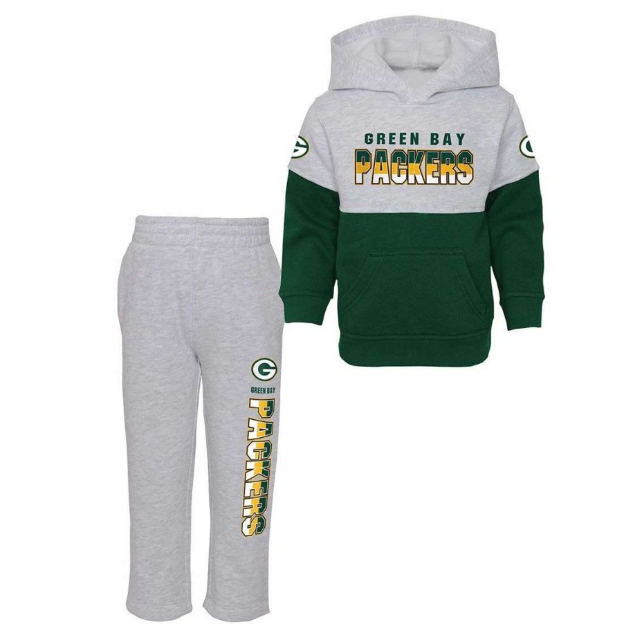 Kids * | Packers Toddler Play Maker Hoodie & Pant Set Green & Gray