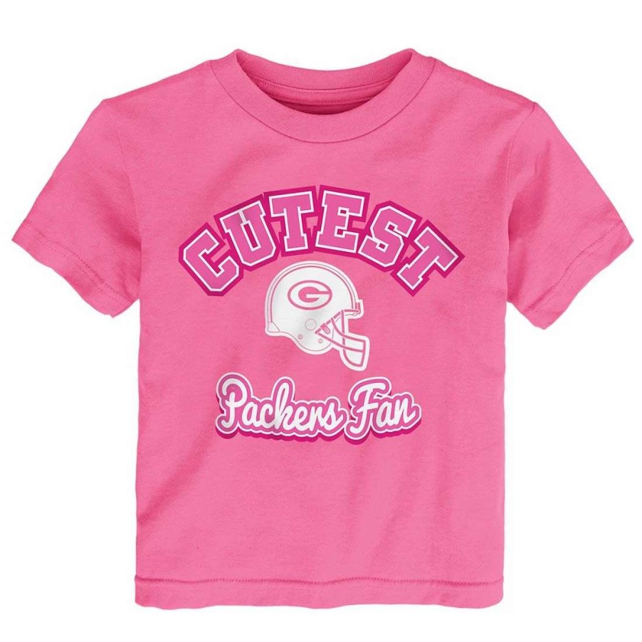 Kids * | Packers Toddler Cutest Fan T-Shirt Pink