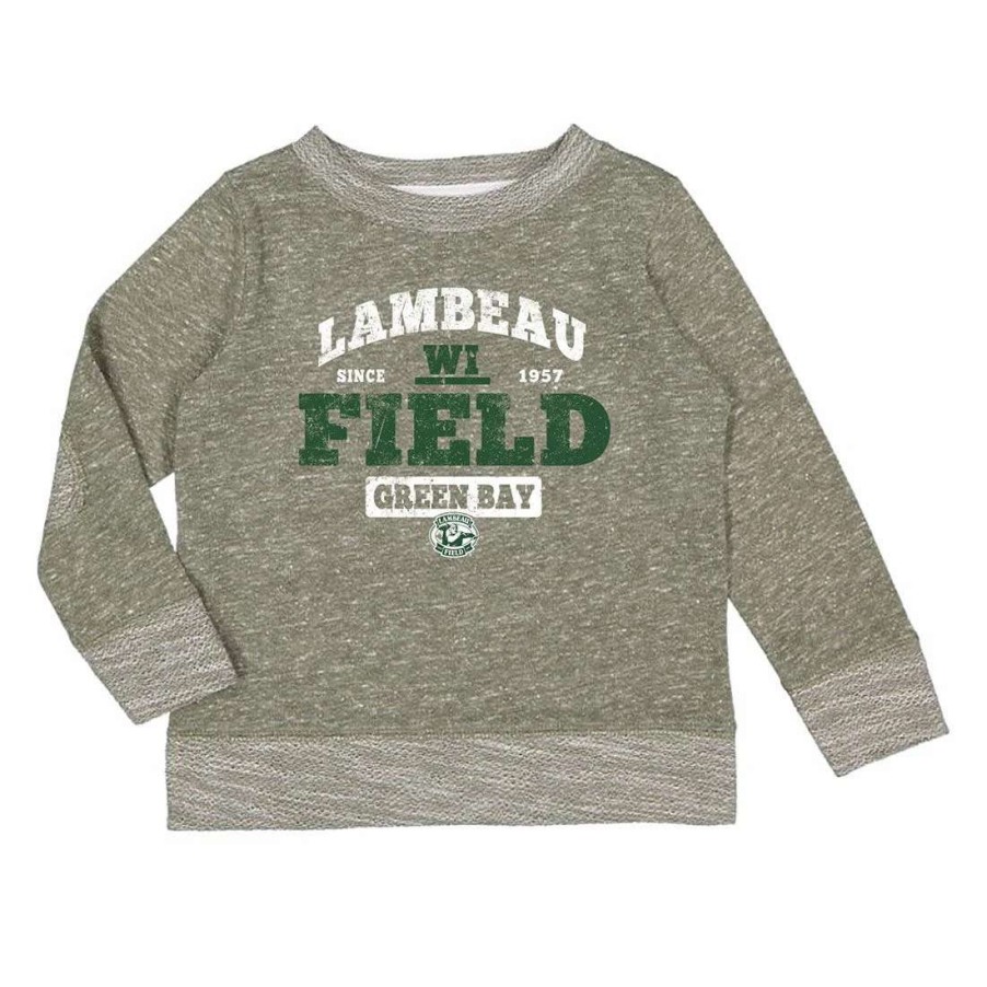 Kids * | Lambeau Field Toddler French Terry Crewneck Olive