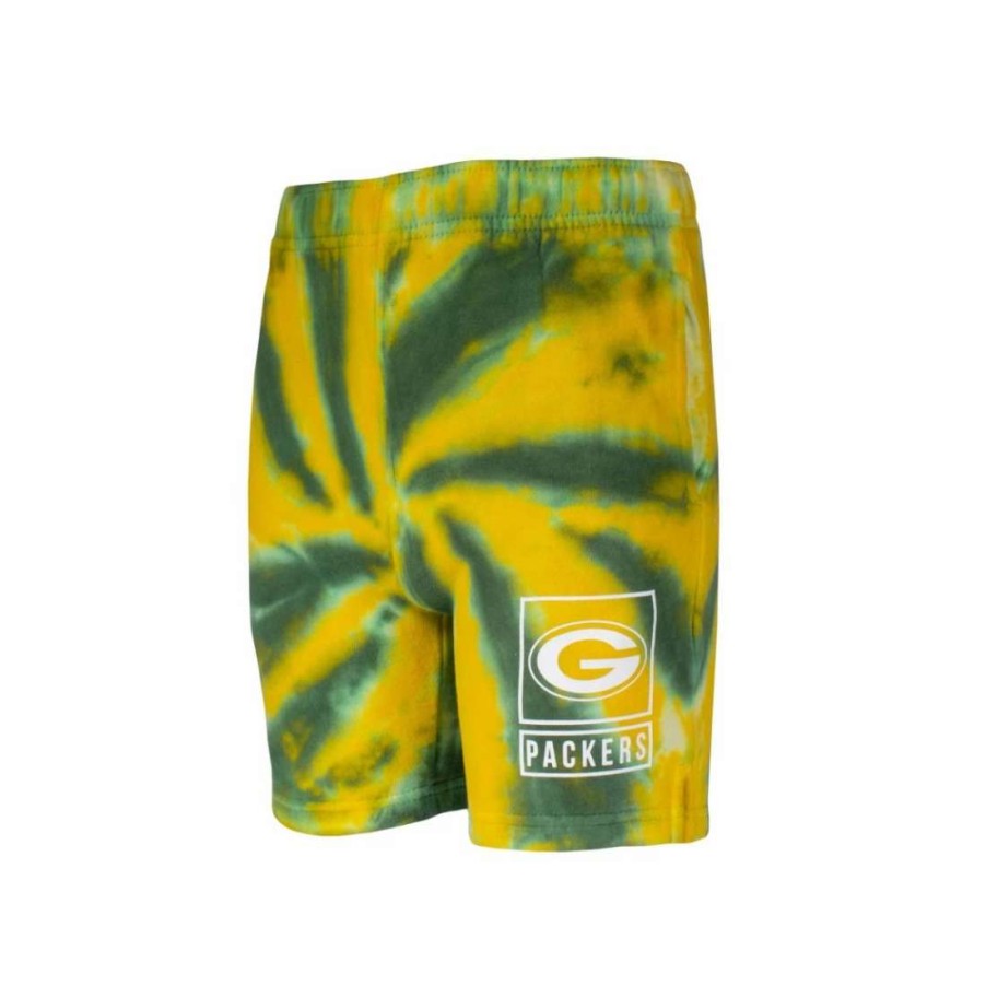 Kids * | Packers Toddler Sand Box Tie-Dye Fleece Short Green & Gold