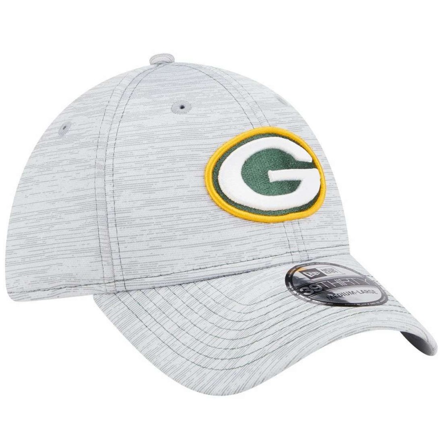 Hats * | Packers New Era Speed E1 39Thirty Cap Heather Gray