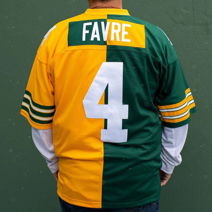 Jerseys * | #4 Favre Mitchell & Ness Split Legacy Jersey Green & Gold