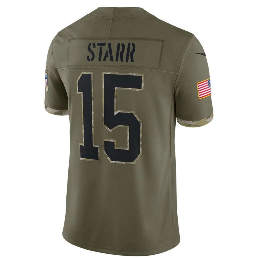 Jerseys * | Packers Nike Salute To Service #15 Starr Jersey Olive