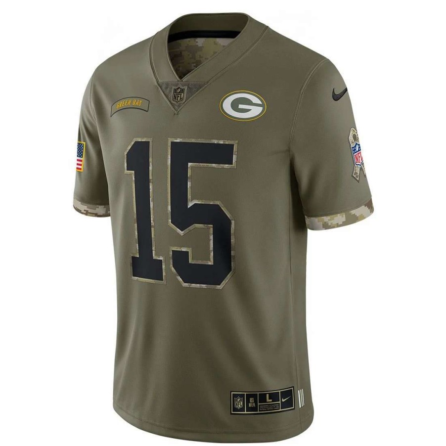 Jerseys * | Packers Nike Salute To Service #15 Starr Jersey Olive