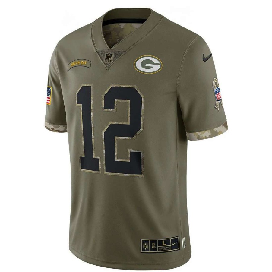 Jerseys * | Packers Nike Salute To Service #12 Rodgers Jersey Olive