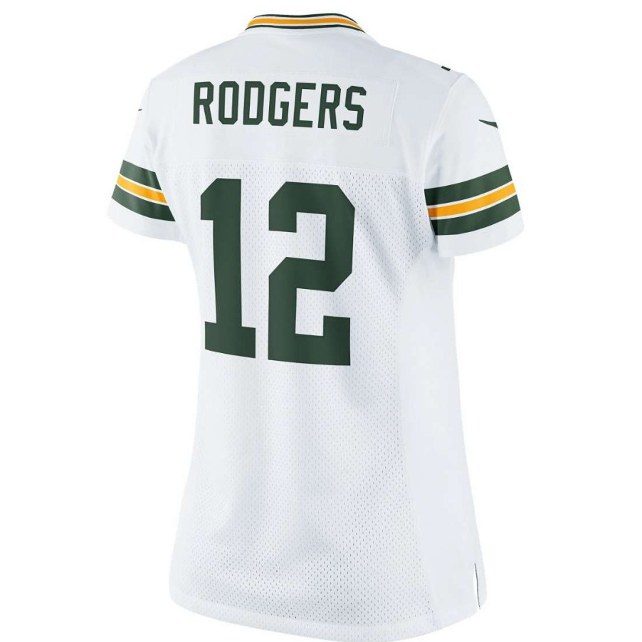 Jerseys * | #12 Aaron Rodgers Away Womens Nike Limited Jersey White