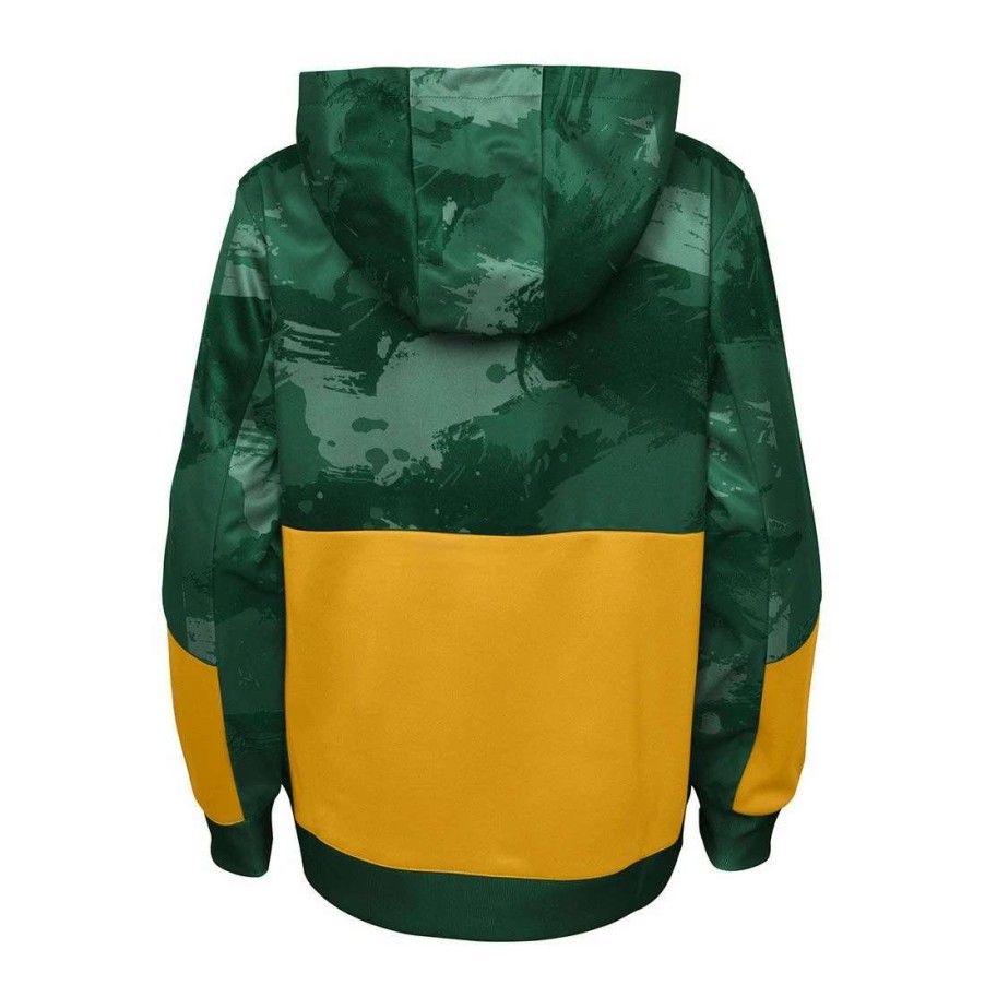 Kids * | Packers Pre-School Covert Pullover Hoodie Green & Gold