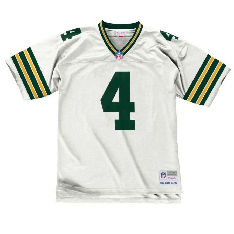 Jerseys * | #4 Favre Mitchell & Ness 1996 Away Replica Jersey White