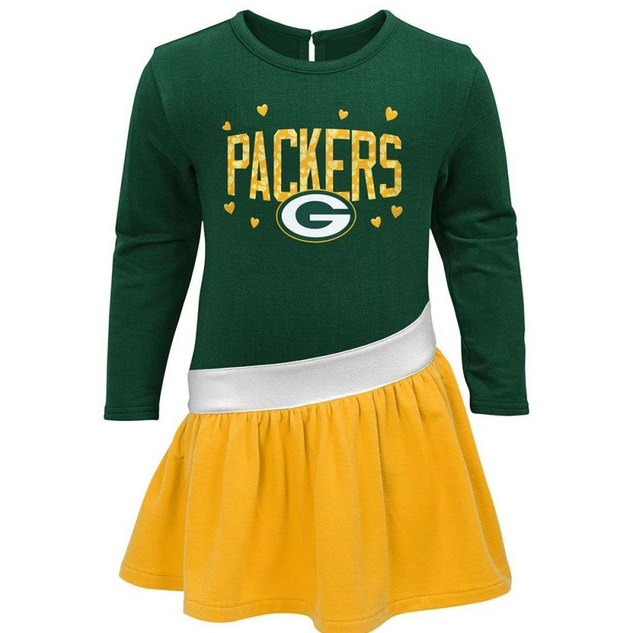 Kids * | Packers Infant Heart To Heart Dress Green & Gold