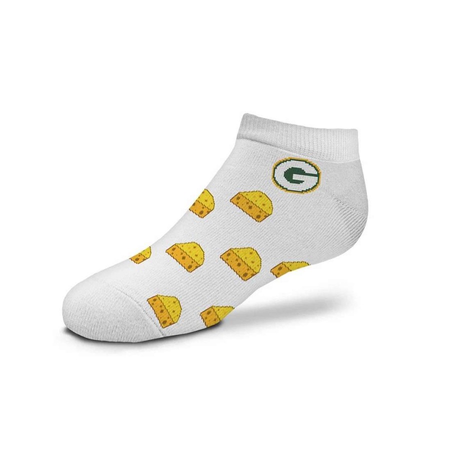 Kids * | Packers Kids Cheese Repeat Footie Sock White