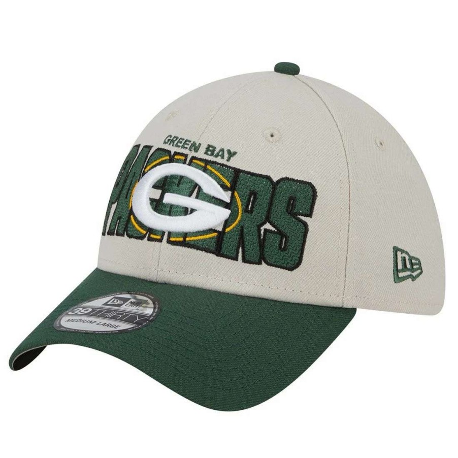 Hats * | Packers New Era 2023 Draft 39Thirty Cap Natural