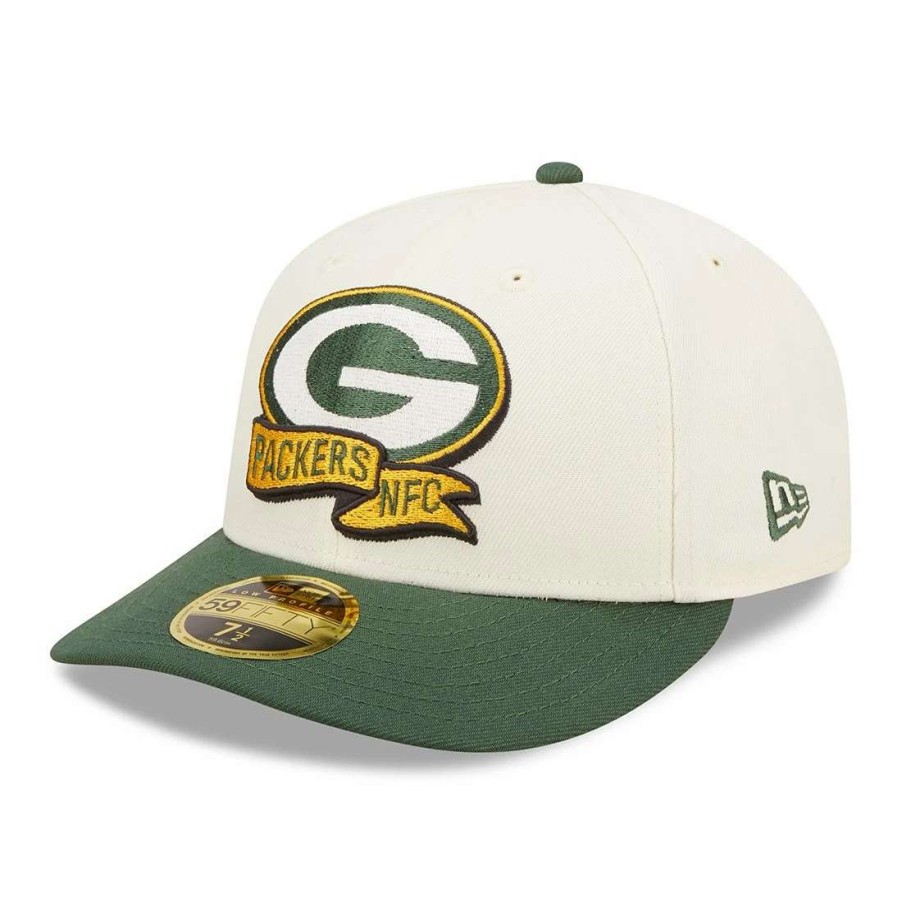 Hats * | Packers New Era 2022 Sideline Lp 59Fifty Cap Cream & Green