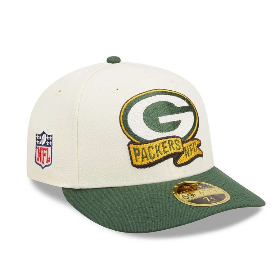 Hats * | Packers New Era 2022 Sideline Lp 59Fifty Cap Cream & Green