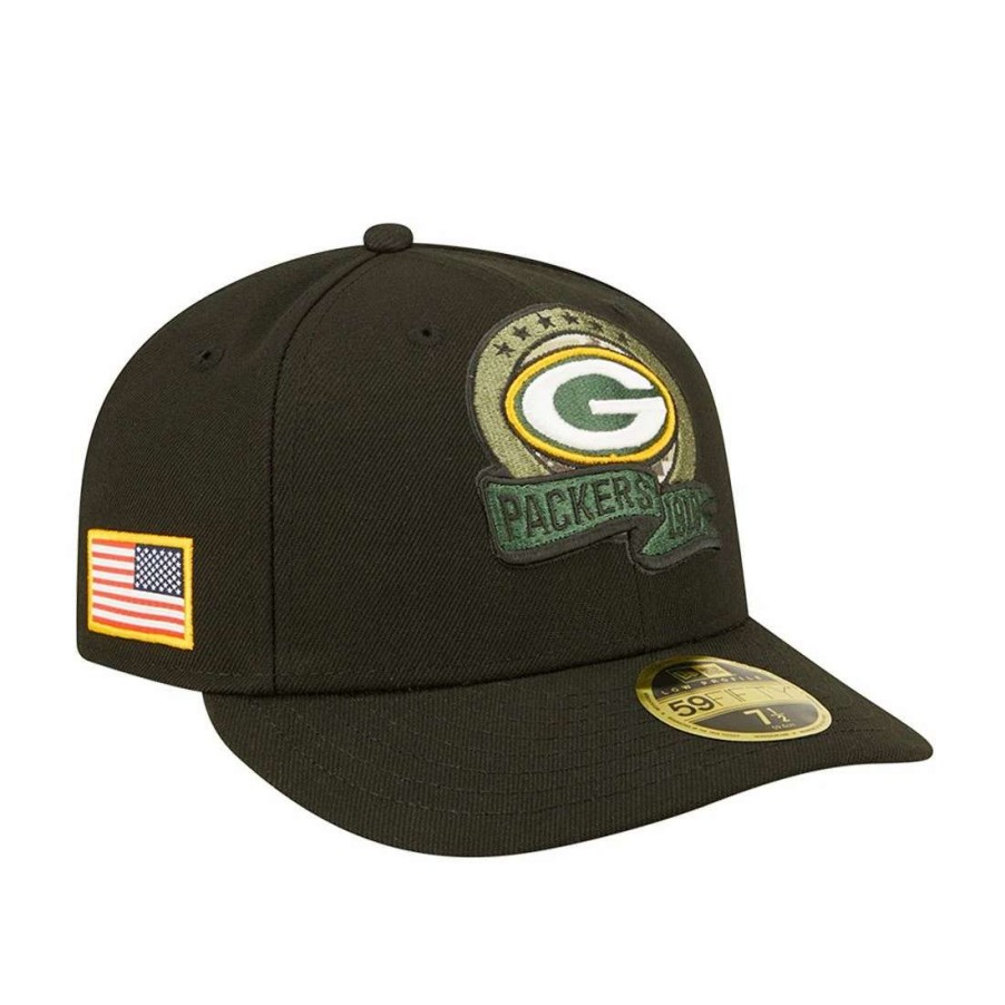 Hats * | Packers New Era Salute To Service Lp 59Fifty Cap Black