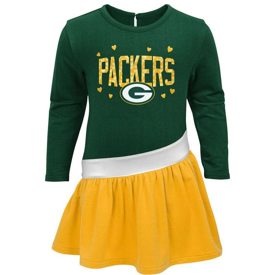 Kids * | Packers Pre-School Heart To Heart Dress Green & Gold