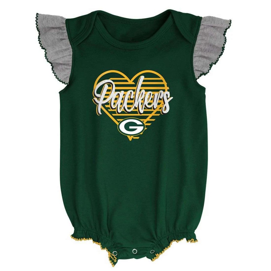 Kids * | Packers Newborn All The Love Bodysuit Set Green & Gray