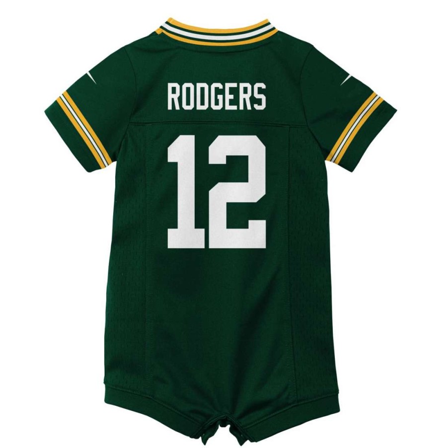 Jerseys * | Packers Newborn Nike #12 Rodgers Romper Jersey Green