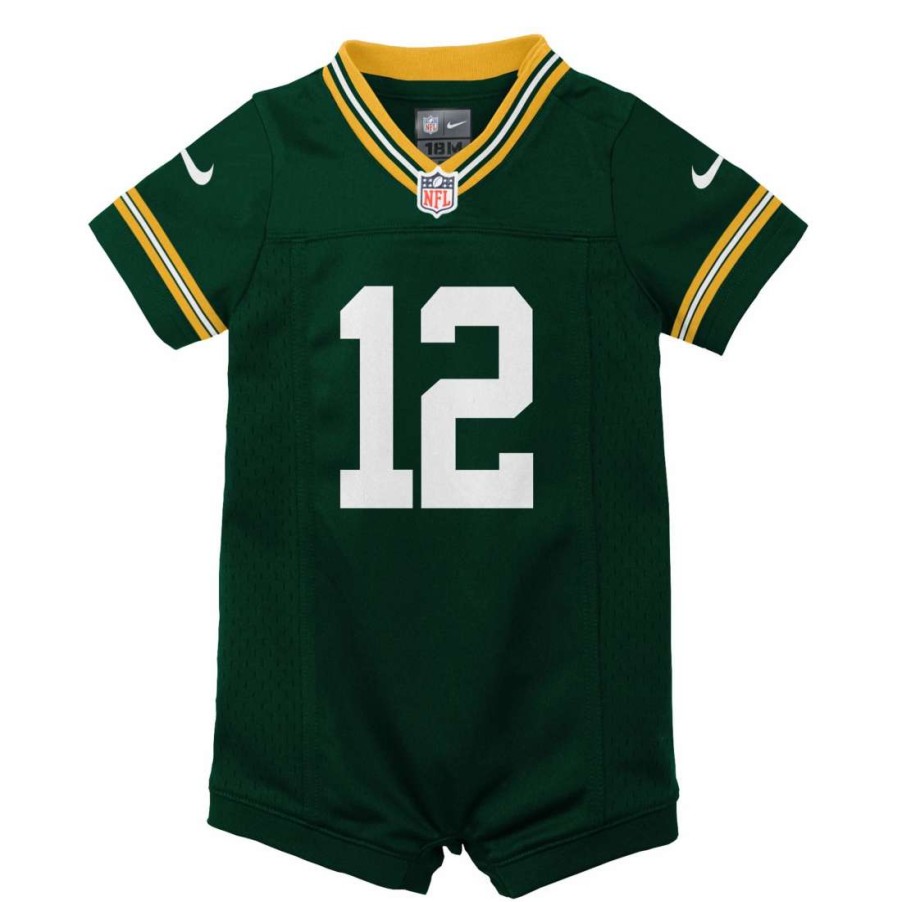 Jerseys * | Packers Newborn Nike #12 Rodgers Romper Jersey Green