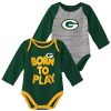 Kids * | Packers Newborn Born To Play 2-Pack Bodysuit Set Green & Gray