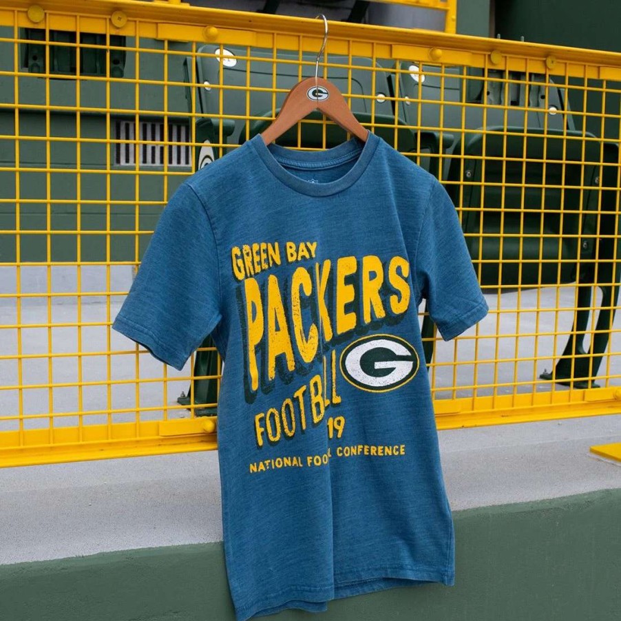 Kids * | Packers Youth Retrograde T-Shirt Denim