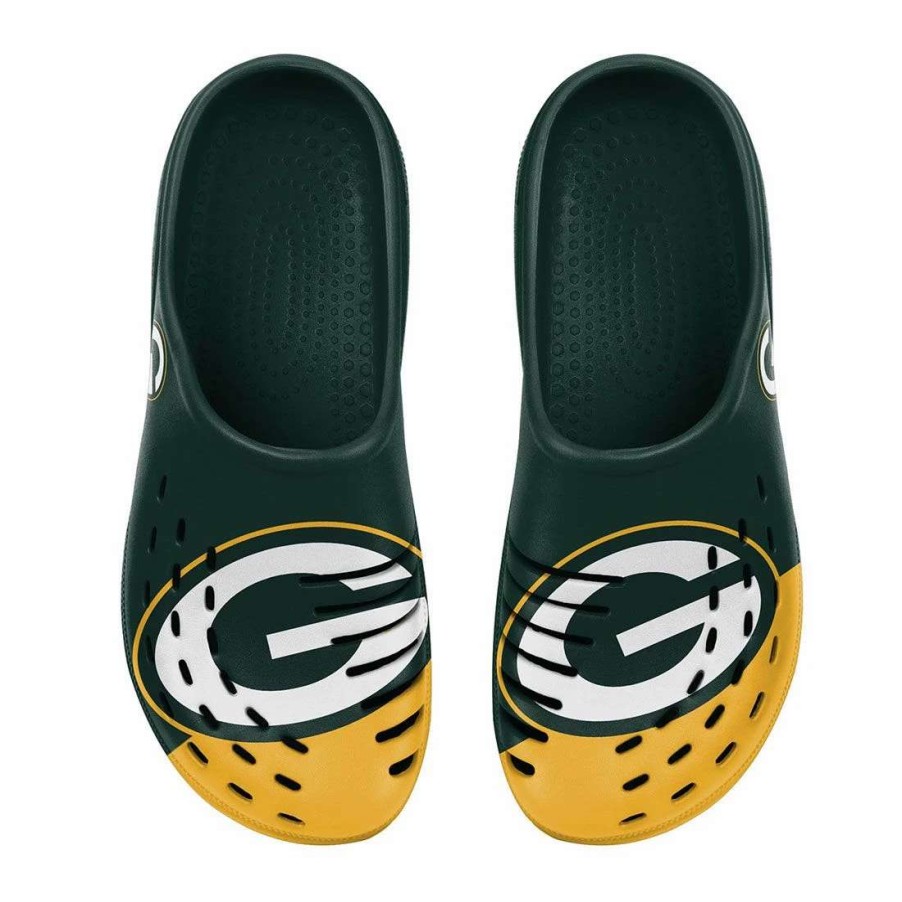 Kids * | Packers Youth Big Logo Clog Green & Gold