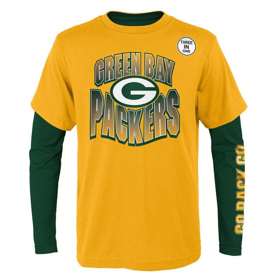 Kids * | Packers Pre-School Gameday Combo Set Gold & Green