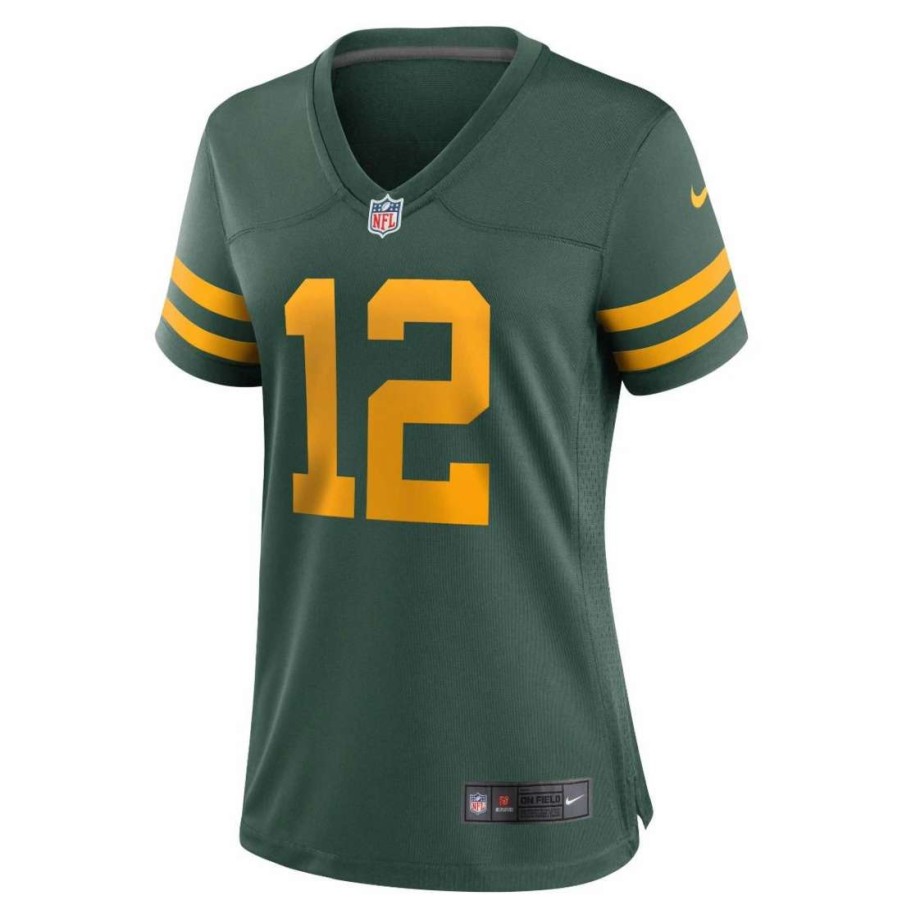 Jerseys * | 50S Classic Womens #12 Rodgers Nike Game Jersey Green & Gold