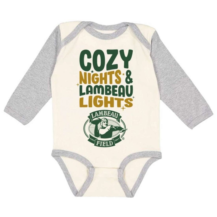 Kids * | Lambeau Field Infant Millie Bodysuit Cream & Grey