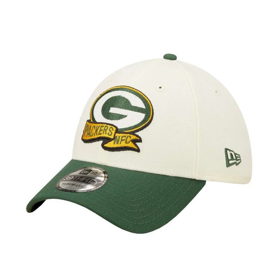 Hats * | Packers New Era 2022 Sideline 39Thirty Cap Cream & Green